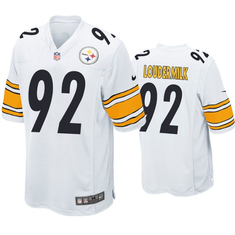 Men Pittsburgh Steelers #92 Isaiahh Loudermilk Nike White Game NFL Jersey